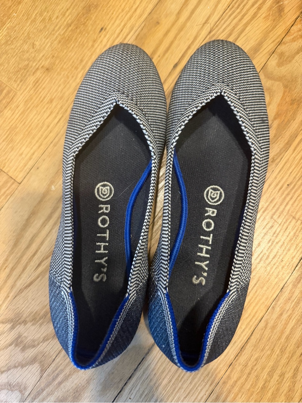 Rothy's herringbone grey ballet flats size 7
